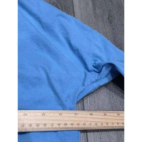 Anthropologie Pilcro Long-Sleeve Y2K preppy Babydoll Blouse top Blue 1X A004779 - Picture 6 of 10